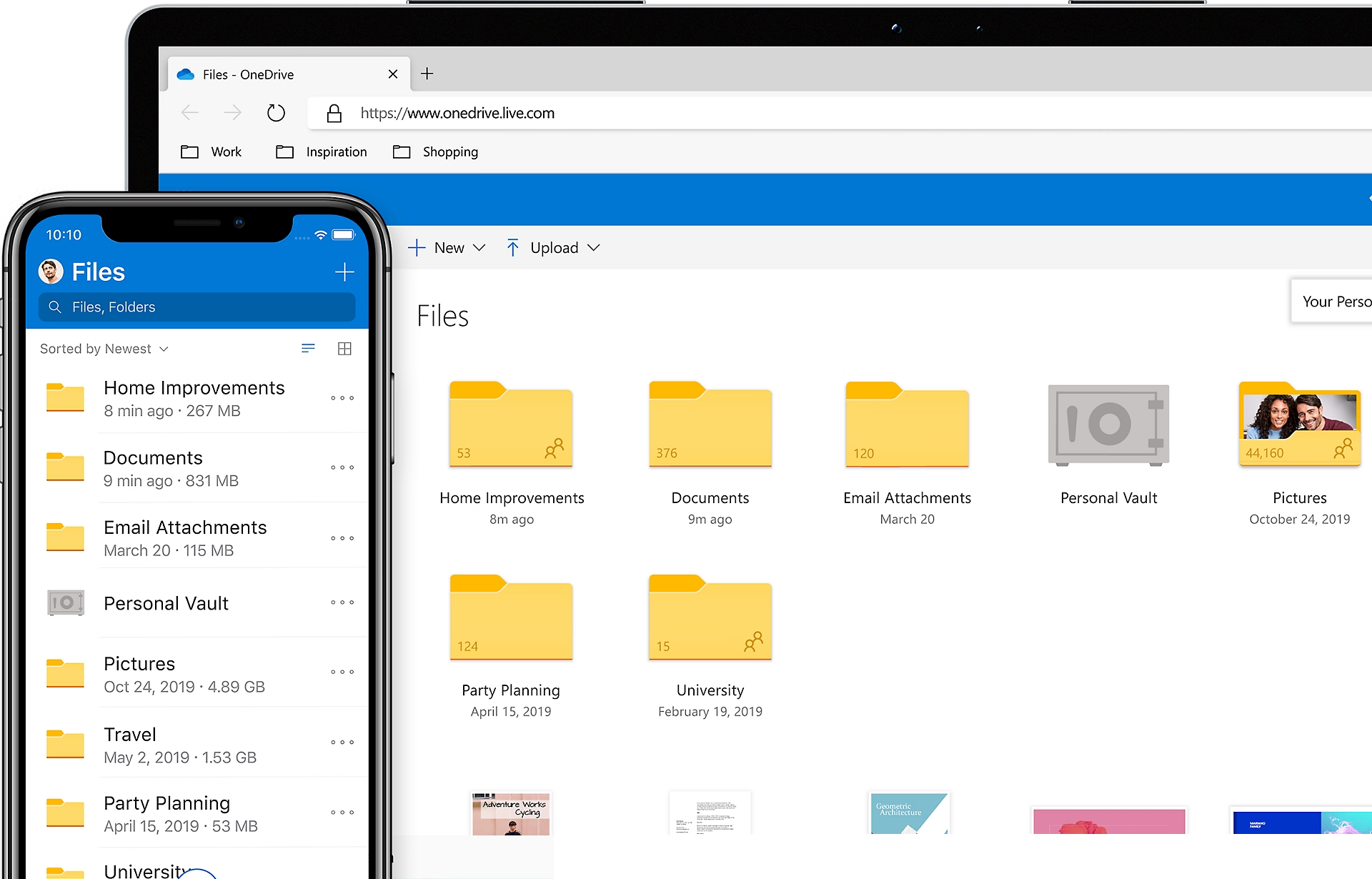 Microsoft OneDrive Cloud-Dateiverwaltung auf Smartphone und Desktop